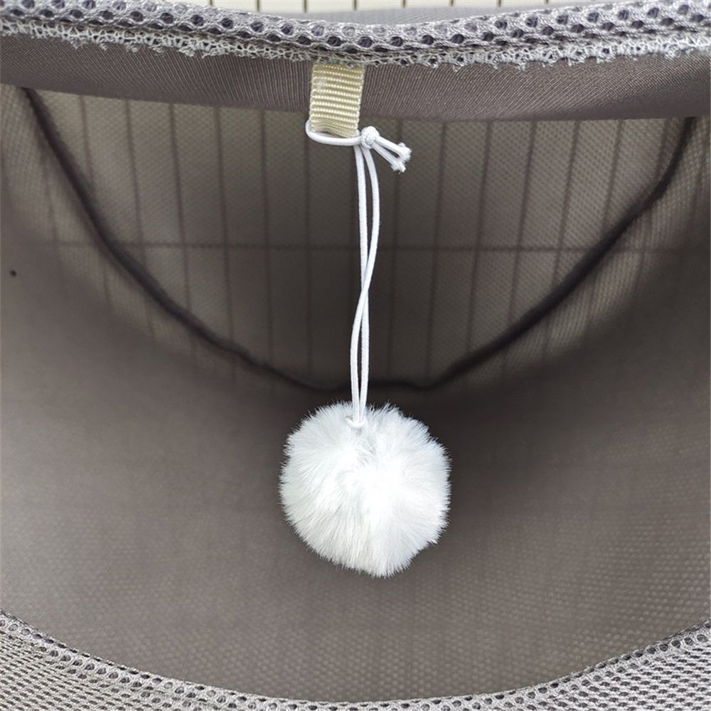 Cat cage hammock with ball, adjustable soft pet bed set for hanging, suitable for cats, ferrets, puppies, rabbits or small pets, indoor pets, suitable for all seasons（grey S）