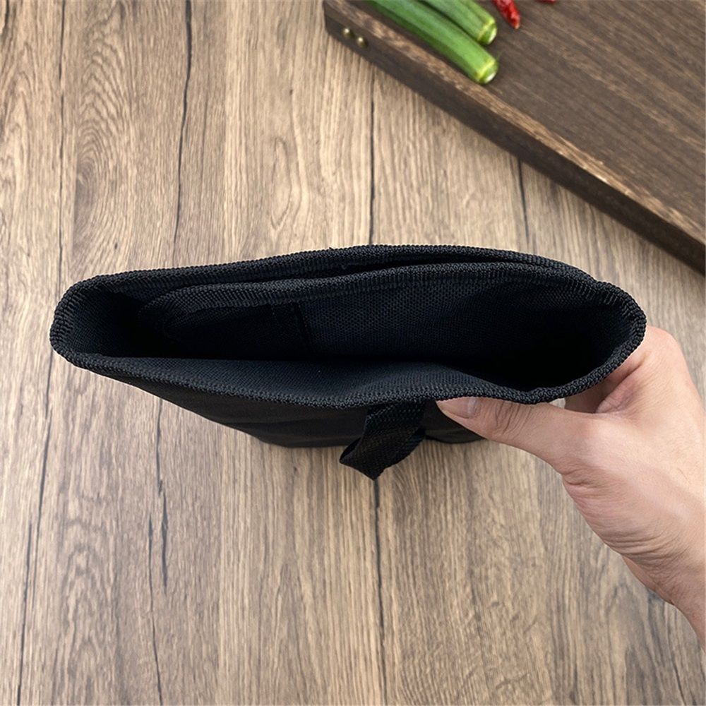 Chef knife roll bag, portable canvas box, can hold up to kitchen knives, Chinese and Western dish knife storage bag, knife chef tool storage bag, Oxford cloth（black）