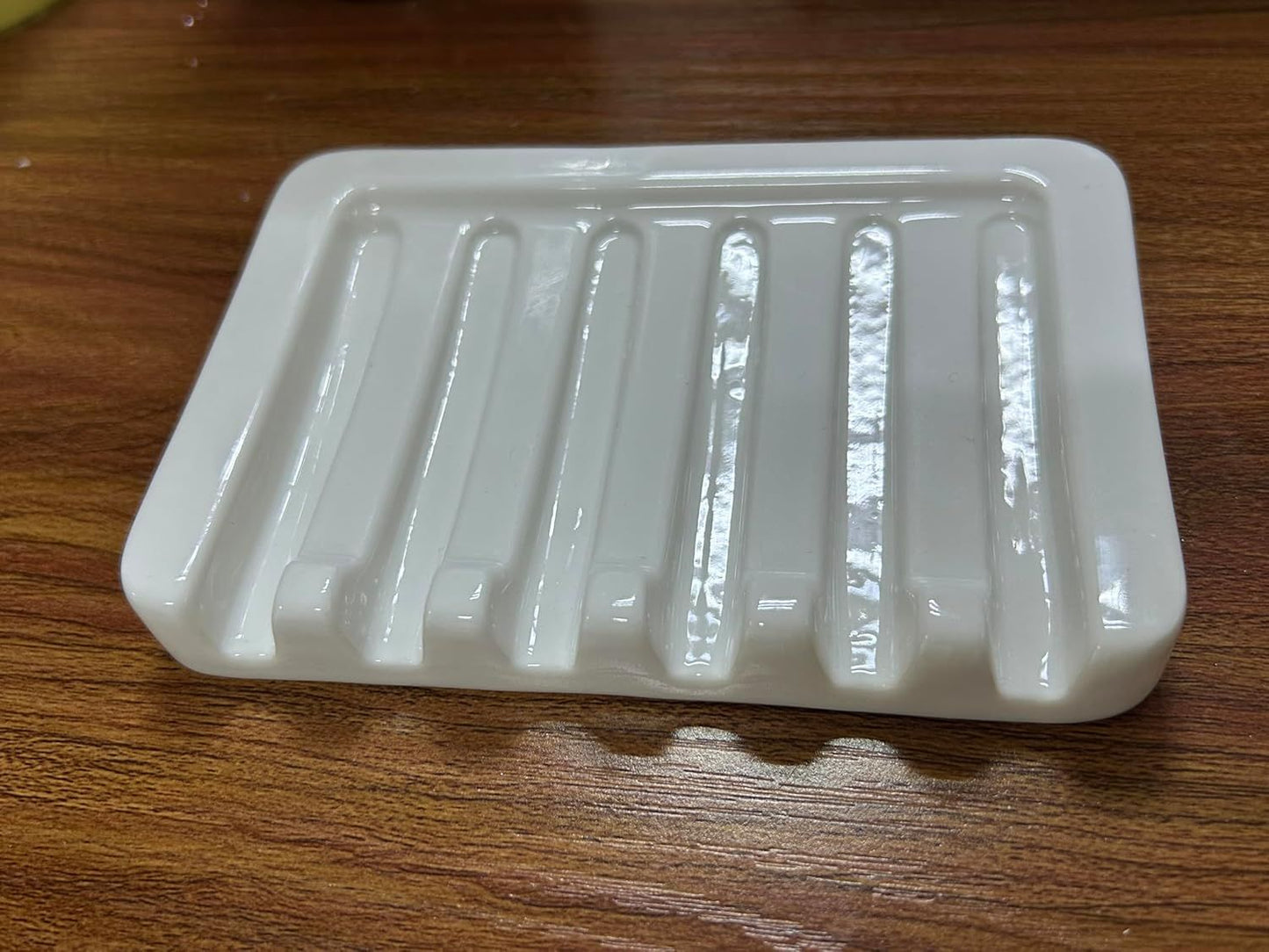 Self Draining Soap Dish, Ceramic Soap Holder for Shower, Soap Case Saver Tray Sponge Organizer Keep Dry for Bathroom Kitchen Counter Sink (1, White)