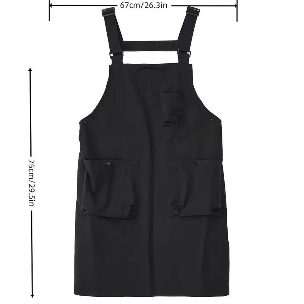 Vest apron 3 pockets,  apron, cafe restaurant work clothes, barbecue barber Tower Velvet vest  apron（black）