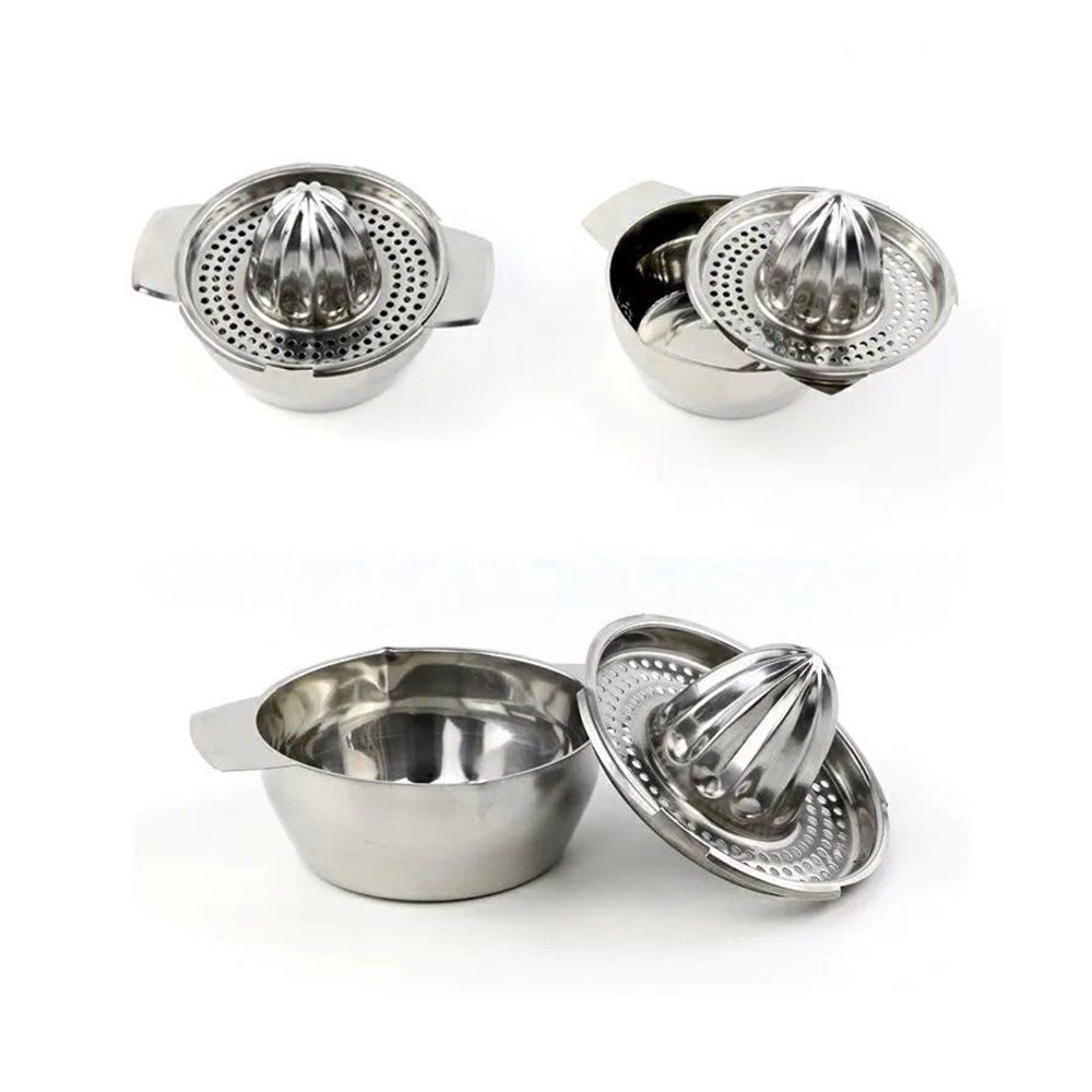 Citrus Juicer for Orange, Lemon, Grapefruit, Lime,Stainless Steel, Store and Clean,Dishwasher Safe（silvery）