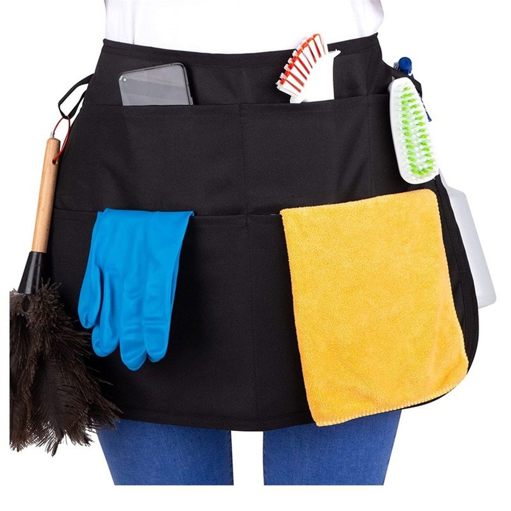 5-Pocket Waterproof Professional Cleaning Apron. Made for Pro Cleaners. Like a Cleaning Caddy Around Your Waist（only bag）
