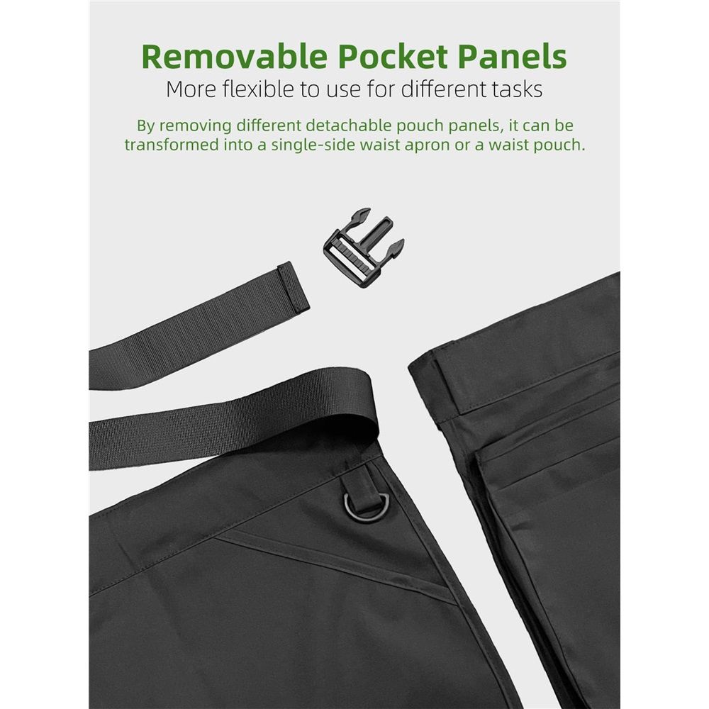 Dog Trainer Treat Pouch with Detachable Pockets, Hand Free Waist Belt Clip, Dog Handler Training Tools Storage Waist Pockets for Men and Women, also Used to Gardening Work, Hairstylist (Black)