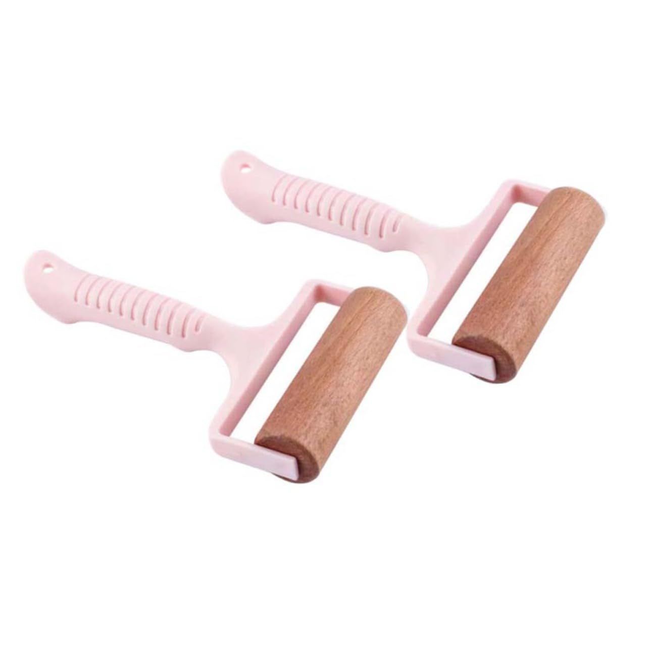 2 pack Rolling Pin with Plastic Handle, Small Mini Pastry and Pizza Dough Baker Roller Ideal for Baking Dough, Pizza, Pie, Pastries, Pasta and Cookies