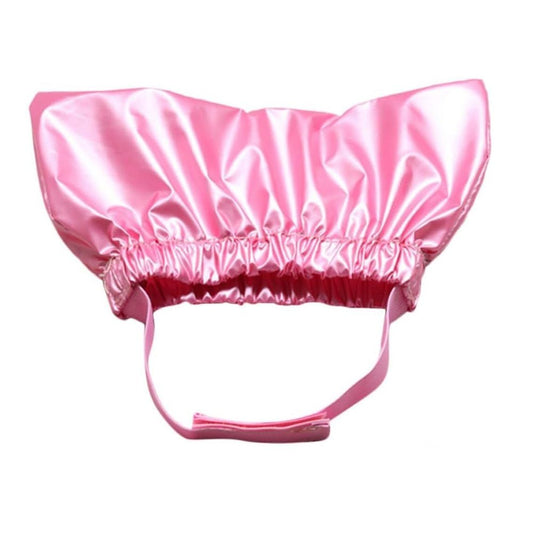 2 pack Dog Shower Cap, Cat Ear Cover for Bath, Waterproof Dog Helmet and Adjustable Pet Earmuffs for Grooming Reusable Ear Protection for Dogs and Cats, Pink（S）