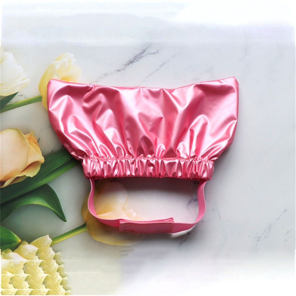 2 pack Dog Shower Cap, Cat Ear Cover for Bath, Waterproof Dog Helmet and Adjustable Pet Earmuffs for Grooming Reusable Ear Protection for Dogs and Cats, Pink（S）
