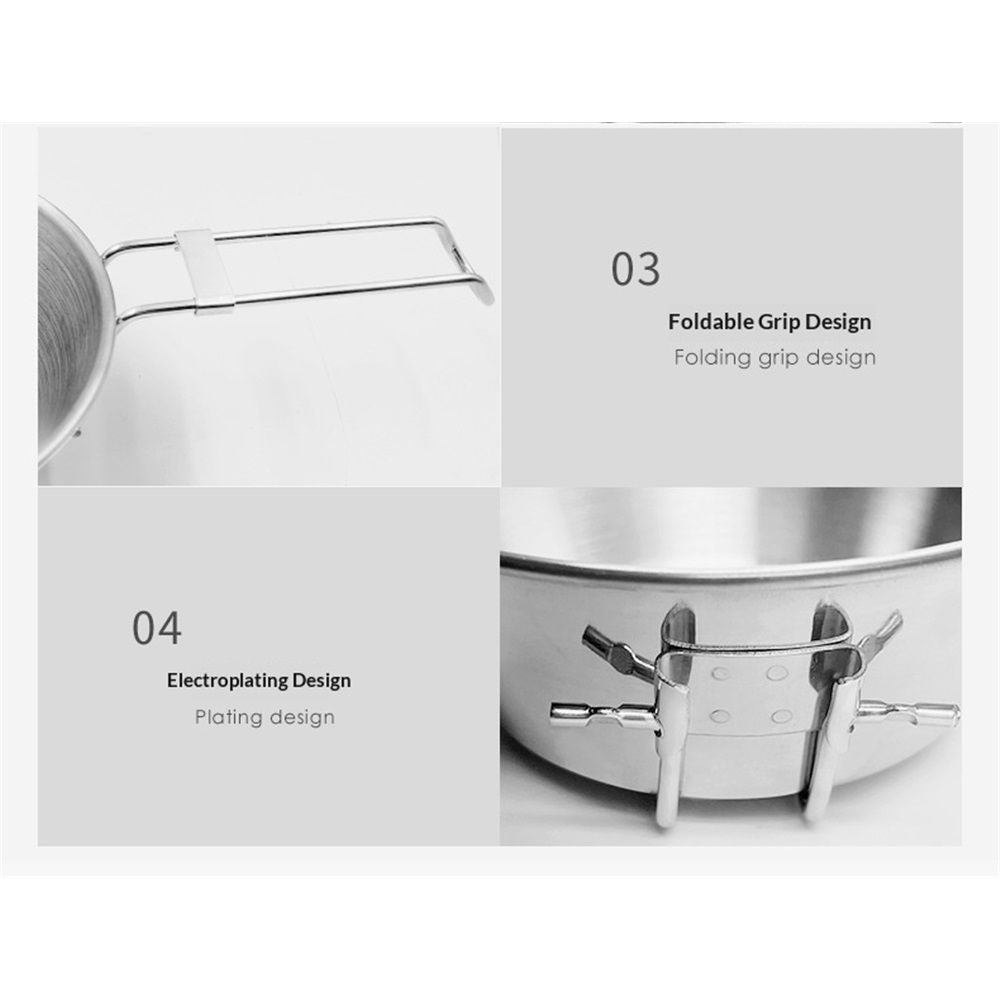 Stainless steel Hand Cup Folded , Teacup with Folding Handle Lightweight and Compact Design for Hiking Picnic and Trave