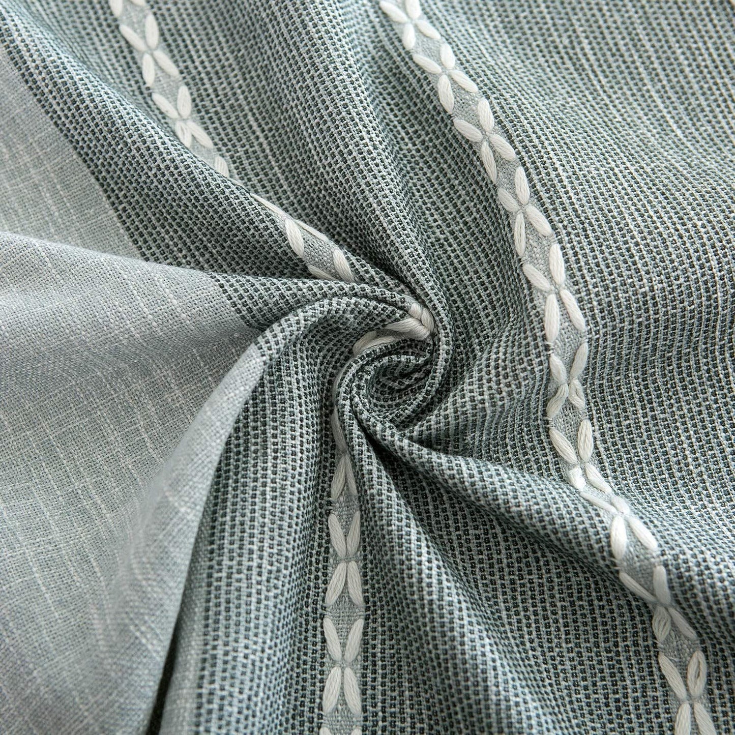 Table Cloth Tassel Cotton Linen Table Cover for Kitchen Dinning Wrinkle Free Table Cloths (Round, 55 Inch Length, Grey)