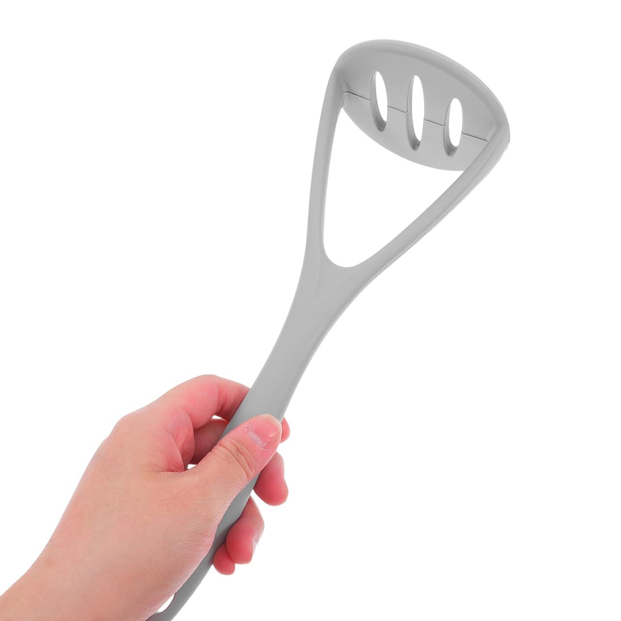 Silicone Potato Masher Kitchen Gadget Food Ricer for Smooth Vegetable and Fruit Puree with Comfortable Grip 10.4 Inch Design（gray）
