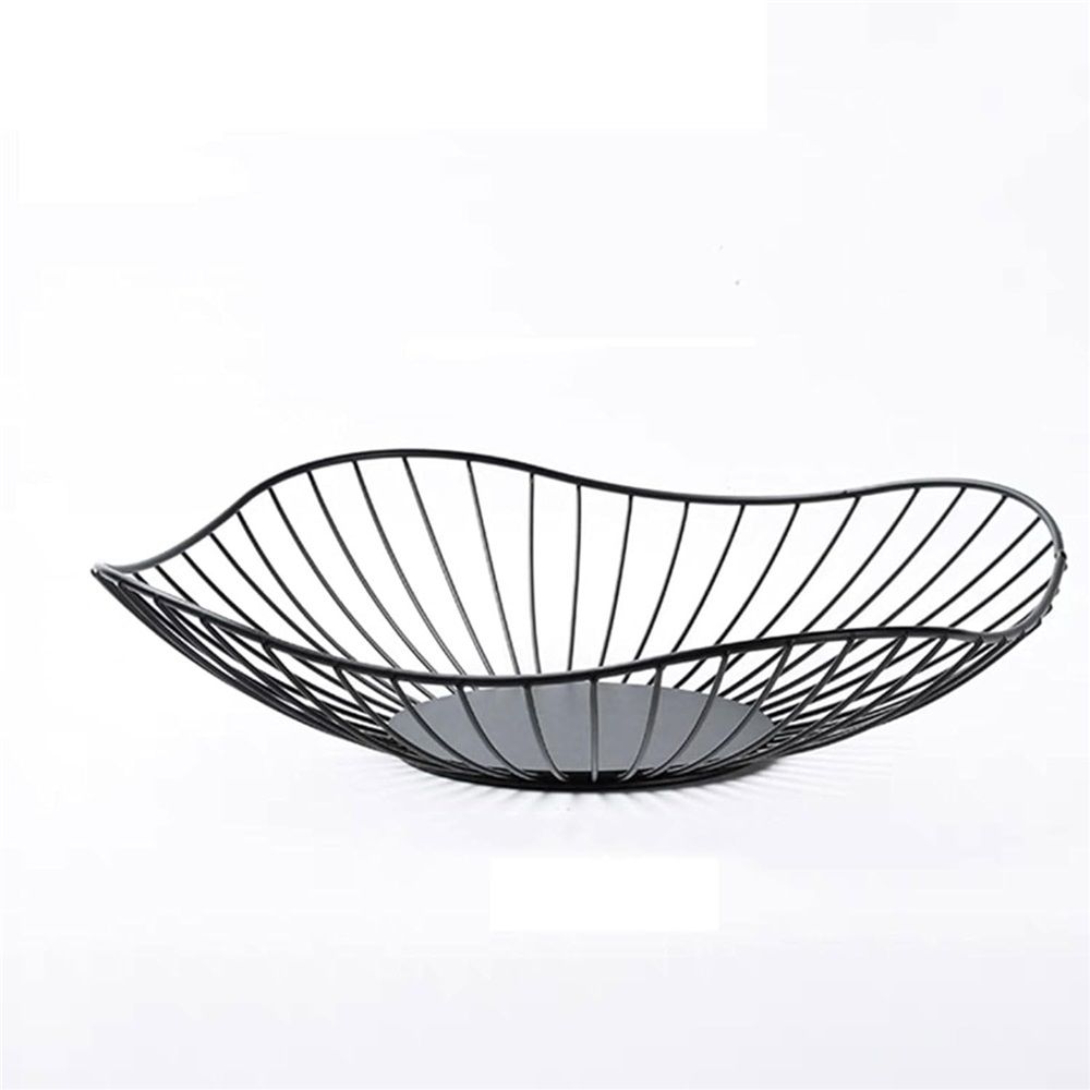 Iron Fruit Basket - Black Fruit Bowl for Kitchen Counter - Wire Storage Basket for Vegetable Snack Candy - Square Fruit Holder for Countertop - 10.7 Inches (Square)