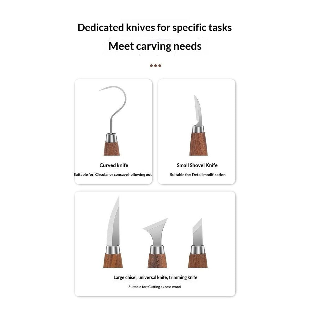 Wood Carving Kit Kit Wood Carving Tools Set for DIY Crafts for Wood DIY Beginners,Carving Kit for Beginners (Brown)
