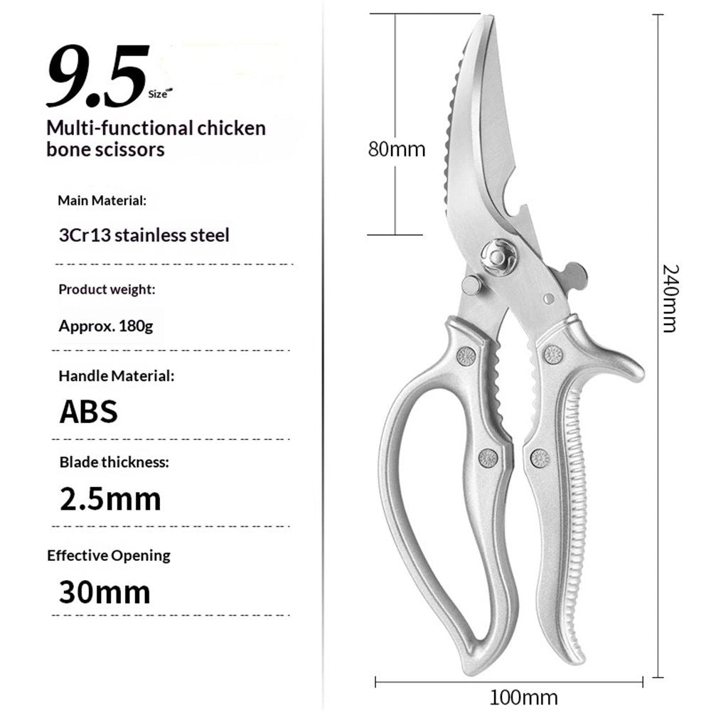 Heavy Duty Kitchen Scissors - All Purpose Poultry Shears with Anti-Slip Handle & Safety Lock, Stainless Steel Food Scissors for Chicken, Meat, Bones, Vegetables