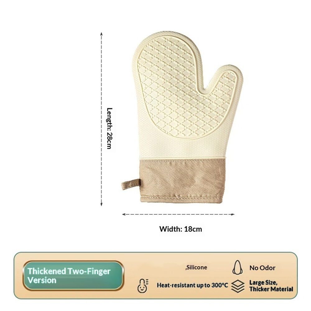 1 pair of Silicone Oven Mitts，Heat Resistant up to 572°F, Oven Gloves with Soft Lining, Non-Slip Kitchen Essentials, Kitchen Gadgets, Apartment Essentials, Great Gift for Cooking (beige-1pair)