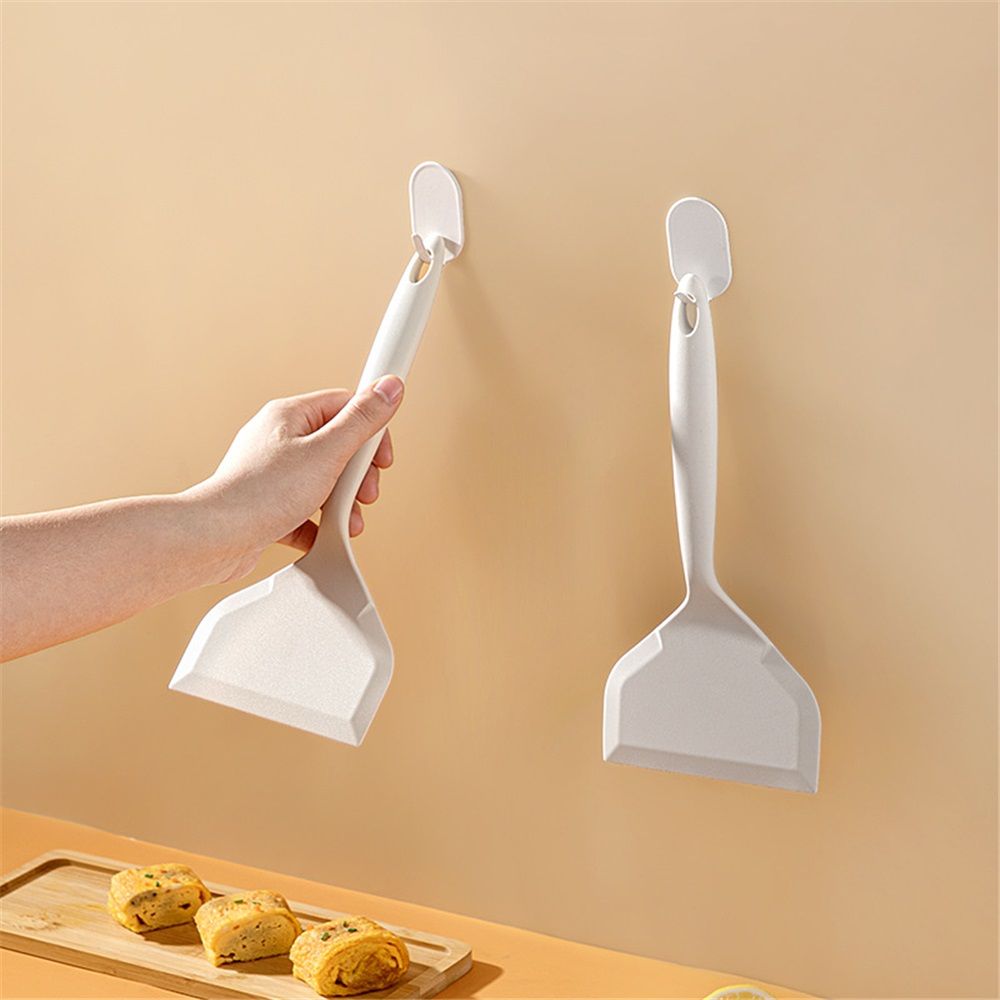 2 pack Spatula，Nonstick Pancake Shovel，Silicone Omelette Spatulas for Egg, Cookie, Omelette, Fish, Burgers (White)