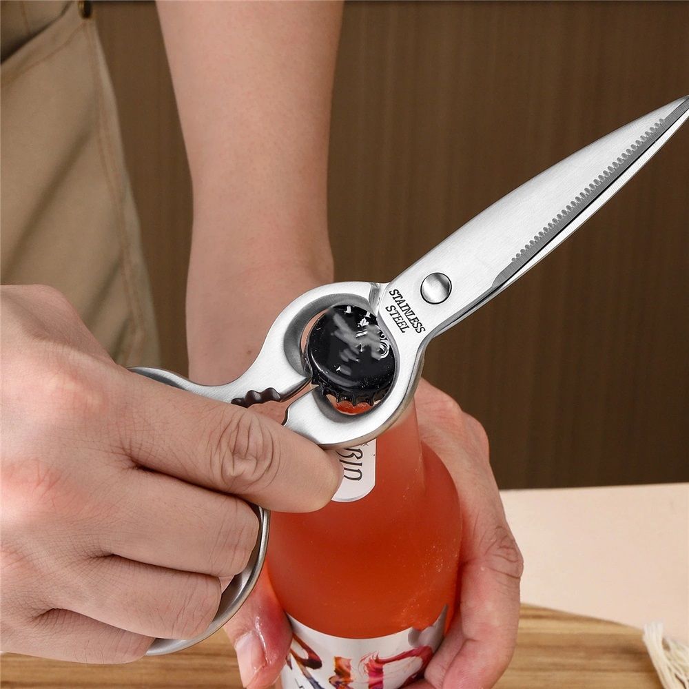 Heavy Duty Kitchen Scissors - Stainless Steel Kitchen Shears, Ultra Sharp Micro Serrated Poultry Shears, Cooking Scissors for Meat, Dishwasher Safe