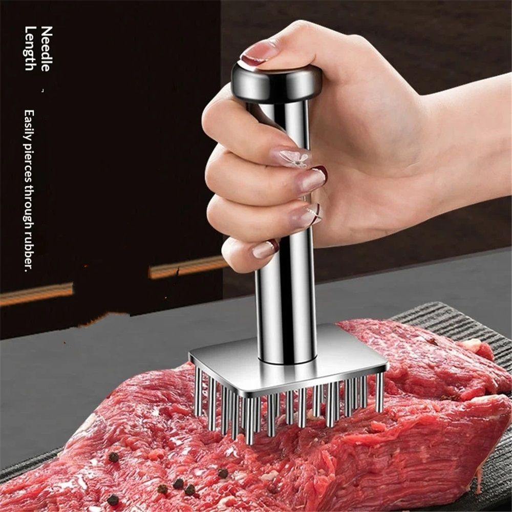 Stainless Steel Meat Tenderizers with 18 Sharp Needles, Solid Meat Tenderizer Tool One-Piece Design, Heavy Duty Chicken Tenderizer for Tenderizing Steak, Beef, Pork, Dishwasher Safe