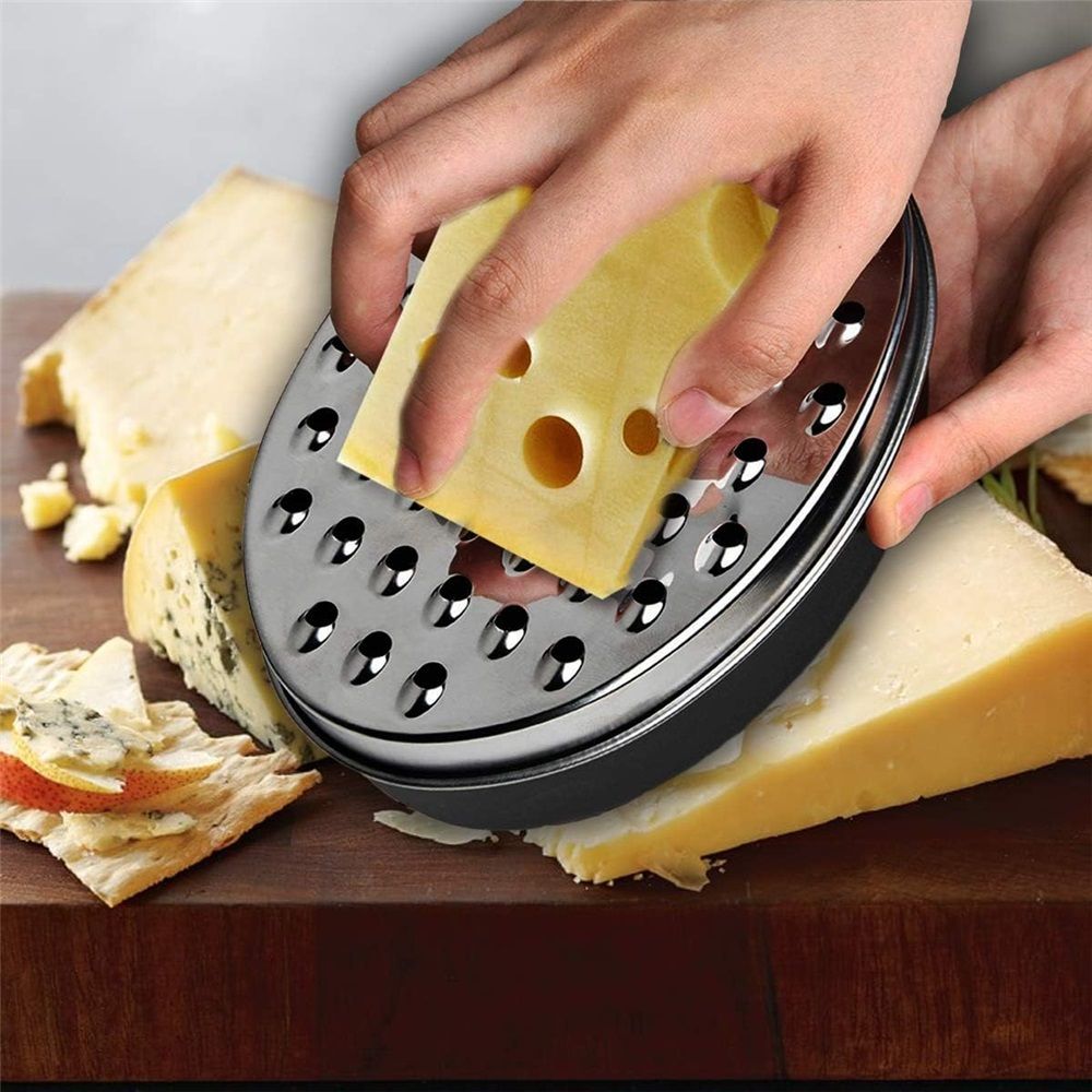 2 pack Cheese Grater Citrus Lemon Zester with Food Storage Container & Lid - Perfect For Hard Parmesan Or Soft Cheddar Cheeses, Ginger, Vegetables, Butter, Chocolate & Nutmeg (Black)