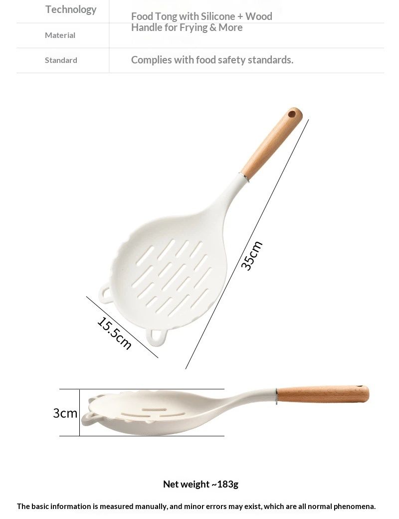 Spoon Perfect for Straining or Lifting Meat and Veggies from Broth, Durable BPA-Free Matte Silicone, Safe for Nonstick Cooking Surfaces