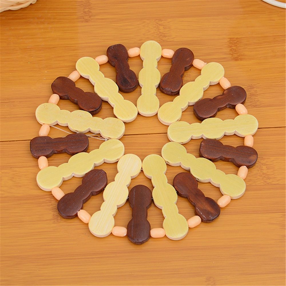Set of 3 Small Handmade Wooden for Hot Dishes - 6.29in- Coasters and Hot Pads - Great Kitchen Gift Idea（rotundity）