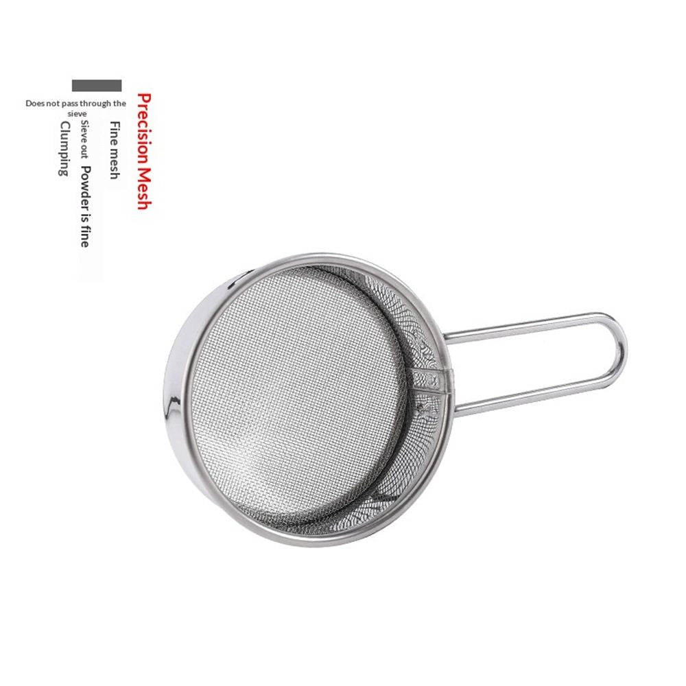 2 pack Stainless Steel Strainer with Long Handle, Flour Sieve Mini Small Flour Sifter Drainer for Baking, Powder, Sugar and Coffee Pastas Tea Strainer - Diameter 2.5 Inch