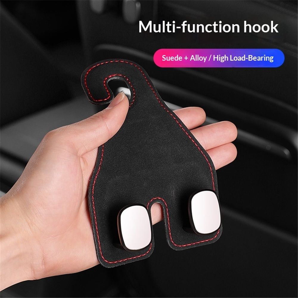 Car Seat Headrest Hooks - 2 Pack Universal Car Purse Hook, Car Bag Purse Holder with Double Hooks for Handbags, Grocery Bags, Bottles, Phones