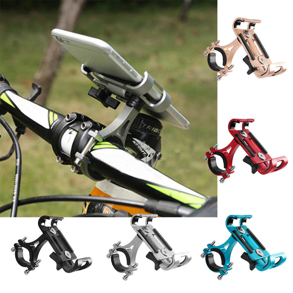 1pc bicycle aluminum alloy fixed frame, mobile phone stand, rotating mobile phone stand for cycling (red)