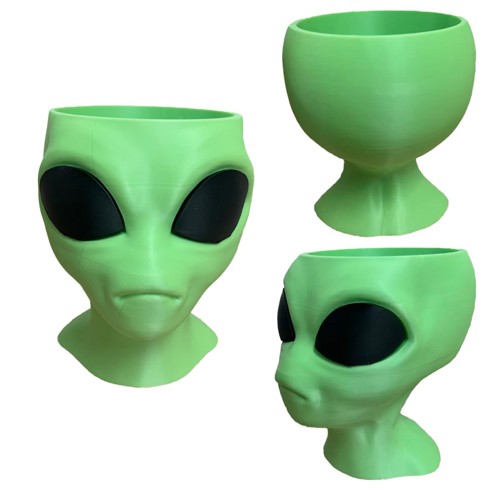 Alien Planter - Alien Bust Plant Pot - Scifi Indoor Planters - Space Indoor Home Decor - Cool Planters - Office Plant（green）