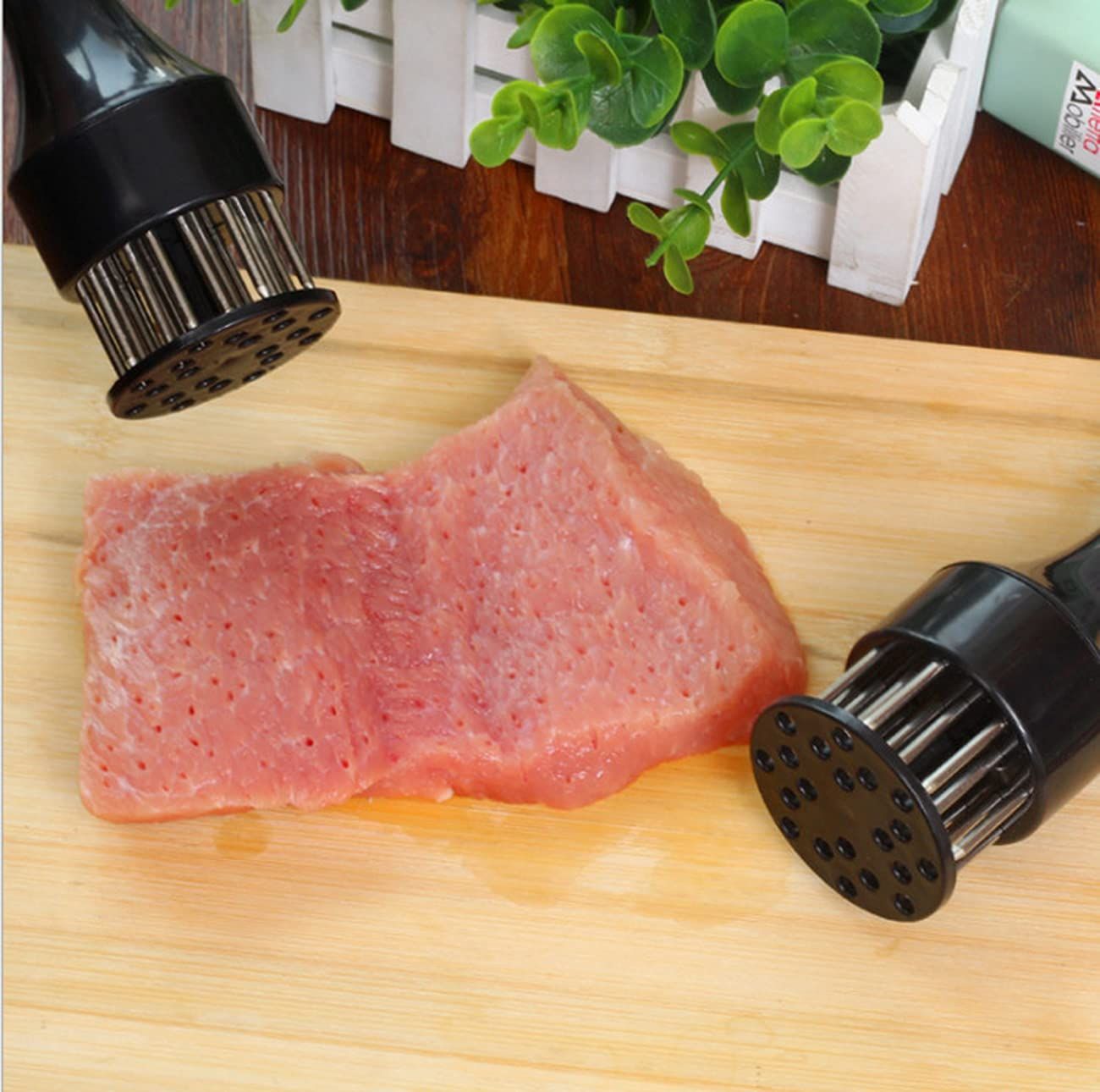 Food-Grade Stainless Steel Meat Tenderizer Needle Household Steak Tenderising Tool Manual Meat Piercing Breaker for BBQ Beef Pork Chicken