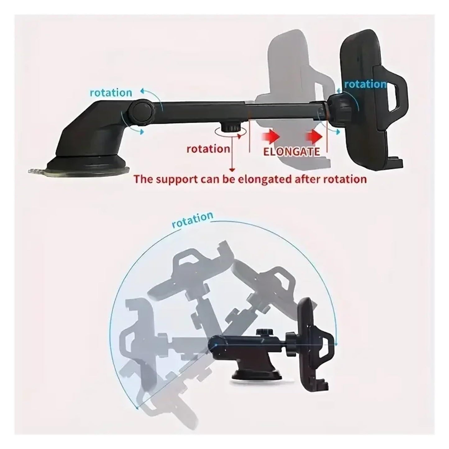 Black car phone holder suction cup phone holder car suitable for phone holder (suction cup type)
