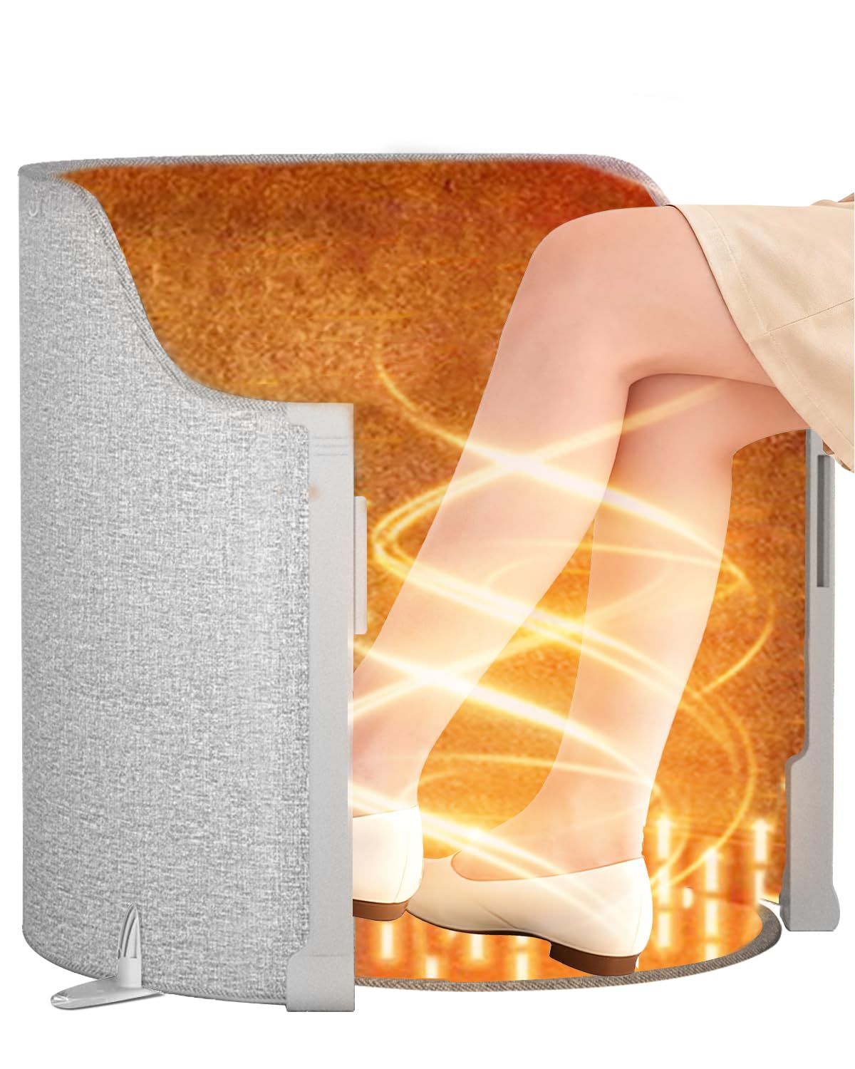 Under Desk Heater, 150W Quiet Foot Warmers for Feet with Detachable Foot Heating Pad, Graphene Radiant Heat Panel with Thermostat & Timer, Portable Energy-Saving for Office/Home,8 Heat Levels