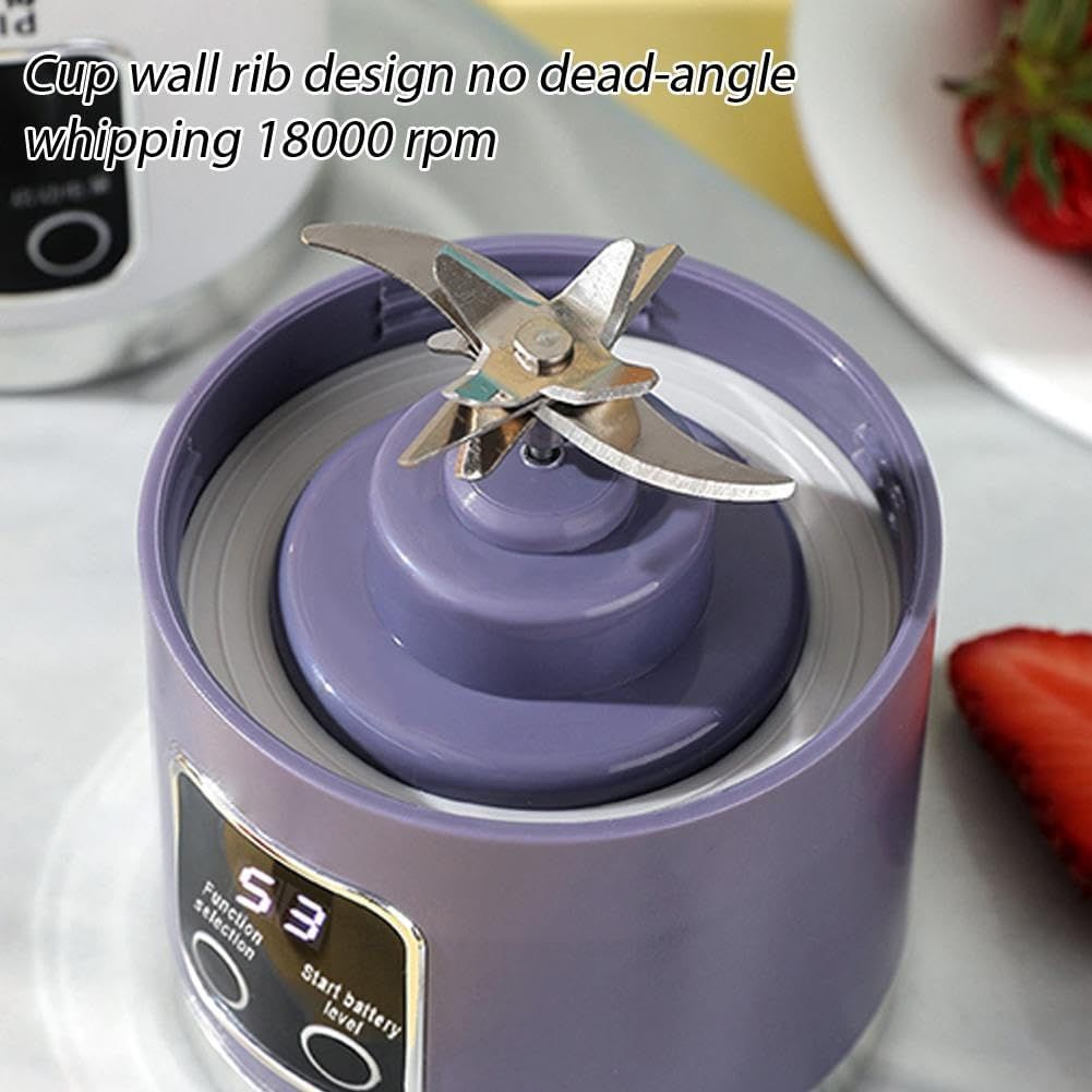 Digital Display Juicer-Smart LED Display, Diet-Friendly Portable Multimode Blender Personal Electric USB 500ML Portable juicer Shakes and Smoothies Blender Small Blenders Mixing,Purple