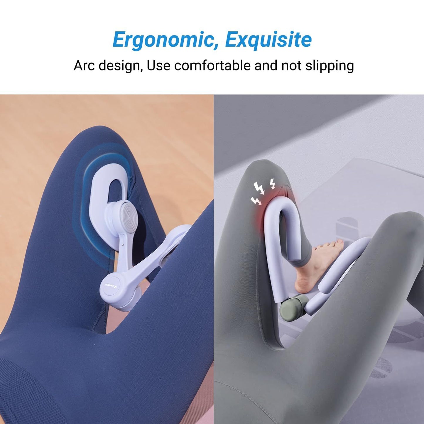 Blue Thigh Trainer for Women, Multi-Function Pelvic Floor Exercise Equipment with Digital Display, Timer, Counter & Calorie Tracking, Inner Thigh Exerciser for Hip, Leg and Butt Toning