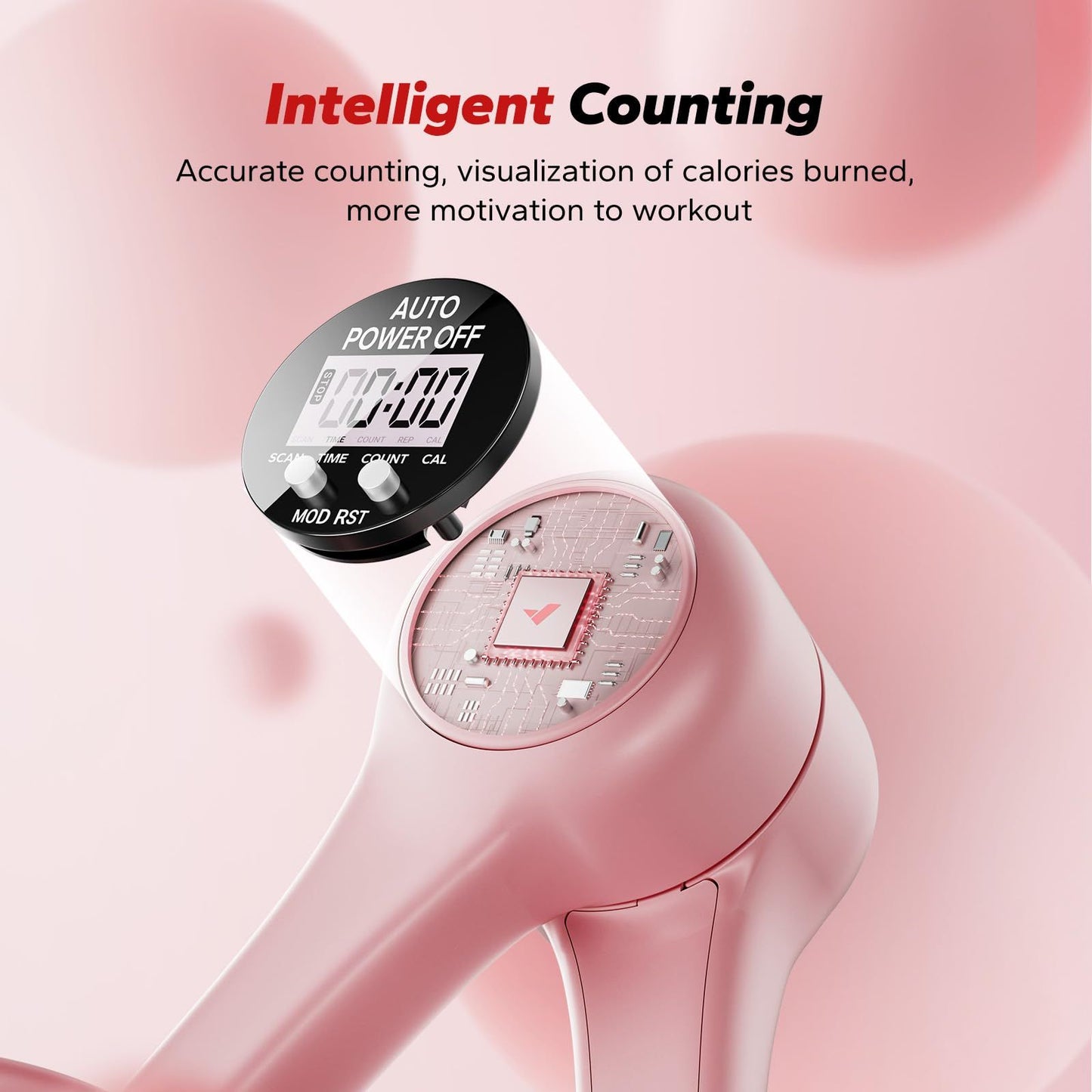 Pink Thigh Trainer for Women, Multi-Function Pelvic Floor Exercise Equipment with Digital Display, Timer, Counter & Calorie Tracking, Inner Thigh Exerciser for Hip, Leg and Butt Toning