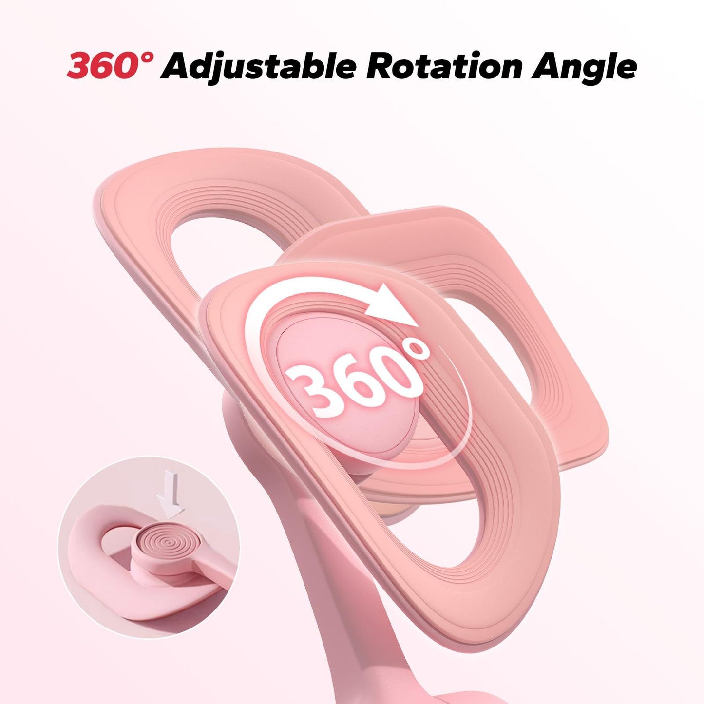 Pink Thigh Trainer for Women, Multi-Function Pelvic Floor Exercise Equipment with Digital Display, Timer, Counter & Calorie Tracking, Inner Thigh Exerciser for Hip, Leg and Butt Toning