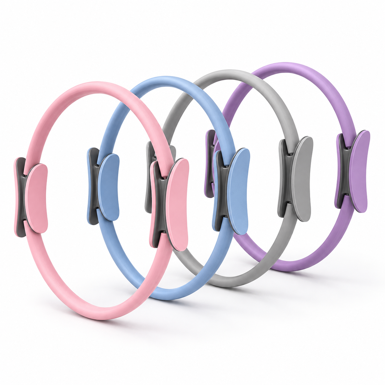 Pilates Ring Fitness Circle 14.96", Yoga Magic Circle with Dual Padded Handles for Mat & Reformer Workouts, Resistance Exercise Ring for Arms, Legs & Core Toning, Pink