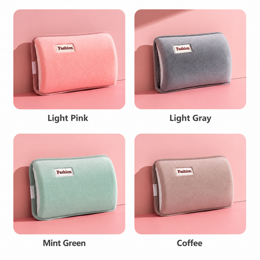 Hot Water Bottle with Rechargeable Plush Cover for Cramps Relief, Warm Heating Pad for Abdomen Back Foot, Soft Hand Warmer for Women Kids Home Office School Winter Reusable Heat Therapy Bag(coffee)
