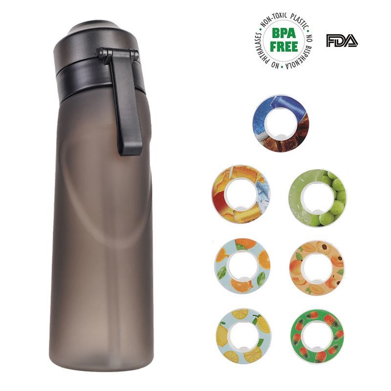 0 Sugar 0 Calorie Scented Water Bottle Matte Black 7 Rings