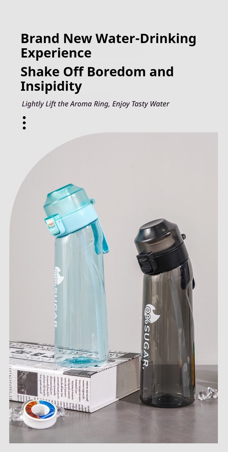 0 Sugar 0 Calorie Scented Water Bottle Matte Black 7 Rings