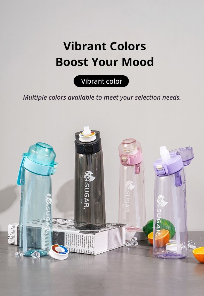 0 Sugar 0 Calorie Scented Water Bottle Transparent black
