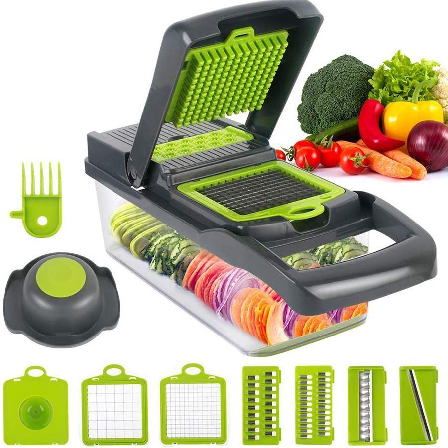 16-in-1 Vegetable Chopper (3 Blades+Square Tool)