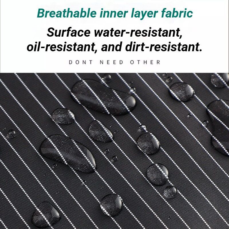 2-Pack Black Waterproof Aprons with Detachable Hand Towels