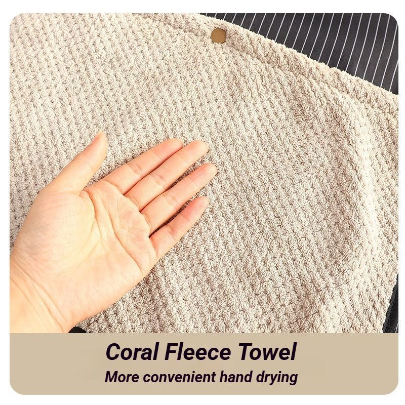 2-Pack Black Waterproof Aprons with Detachable Hand Towels