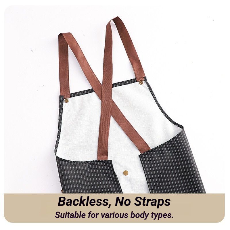 2-Pack Black Waterproof Aprons with Detachable Hand Towels