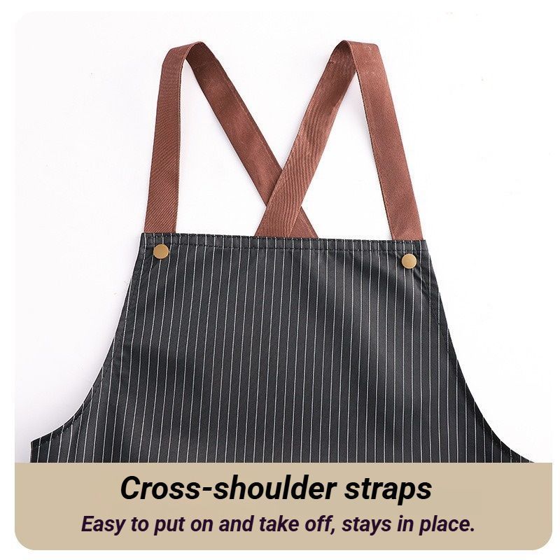 2-Pack Khaki Waterproof Aprons with Detachable Hand Towels