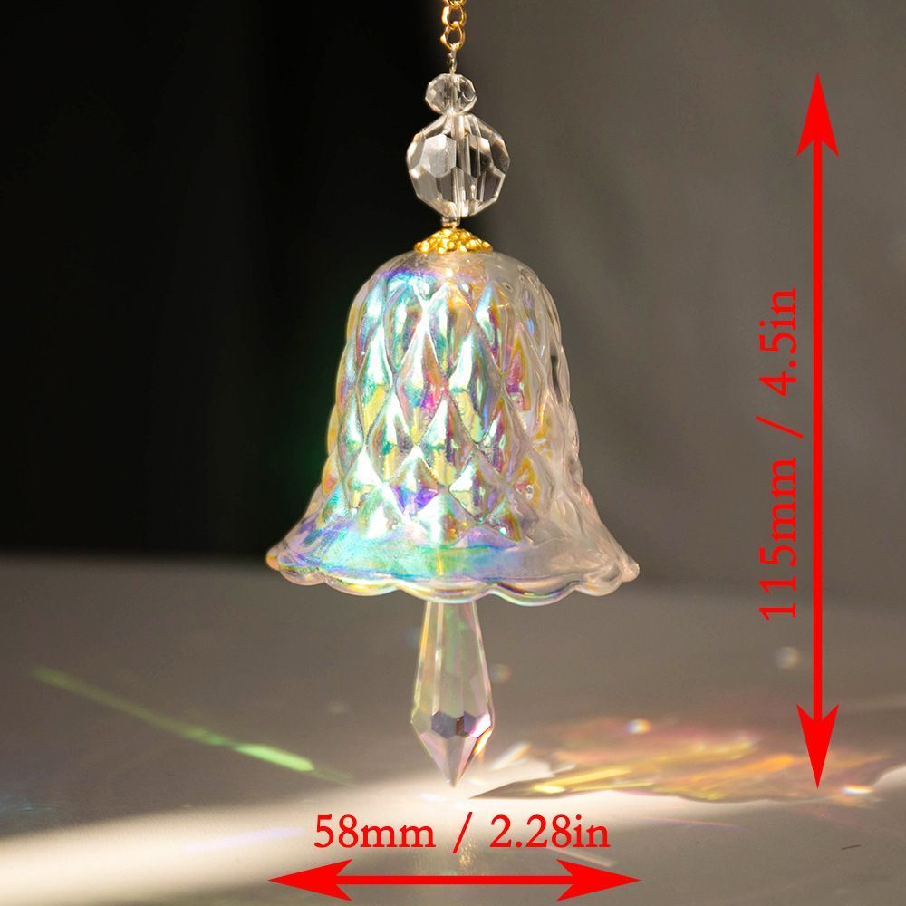2Pcs Colorful Crystal Glass Wind Chime Hanging Decor