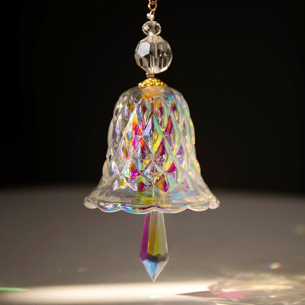 2Pcs Mixed Colorful & Transparent Crystal Glass Wind Chimes