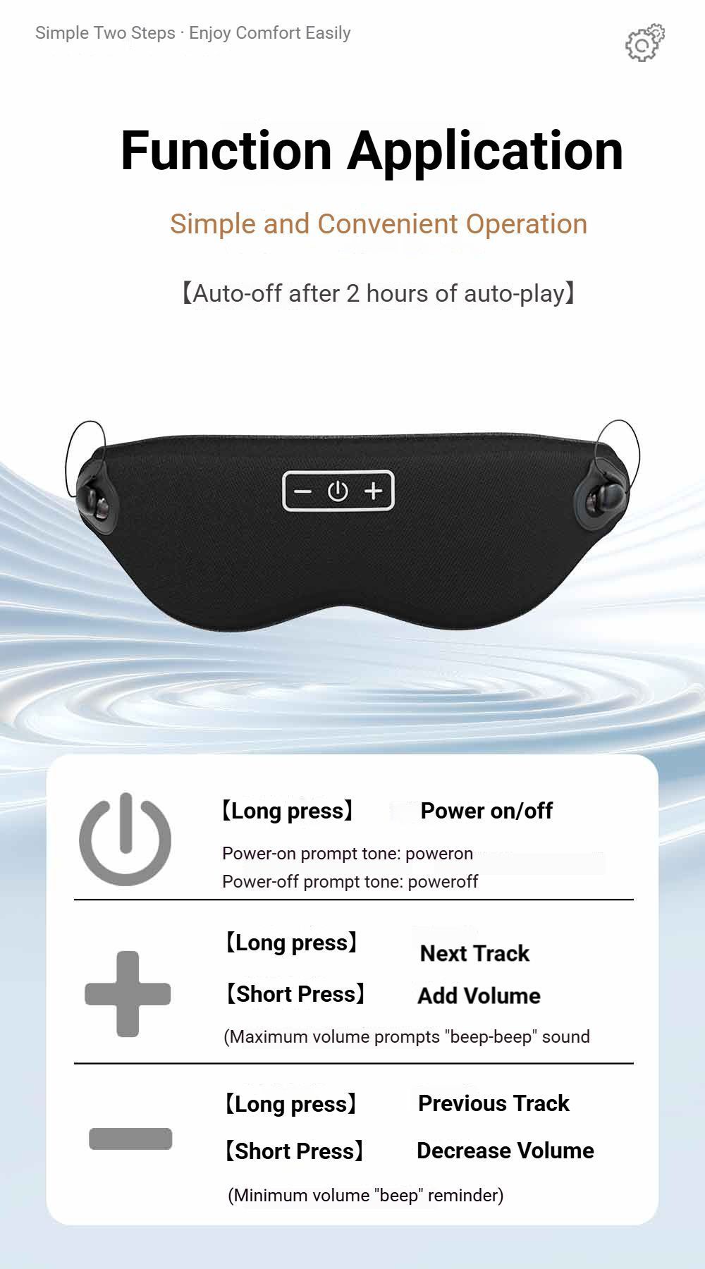 3D Bluetooth Sleep Eye Mask Black