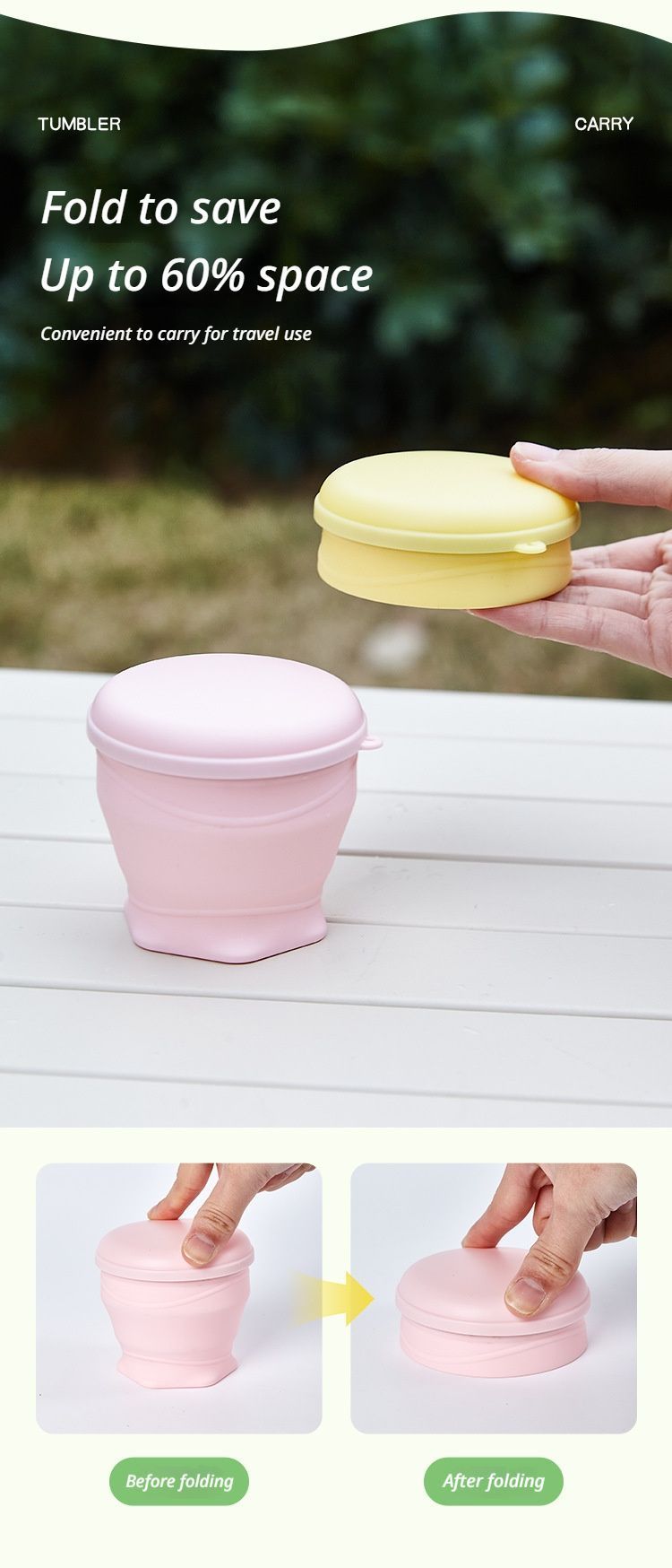 4Pcs Portable Folding Outdoor Water Cup - grey