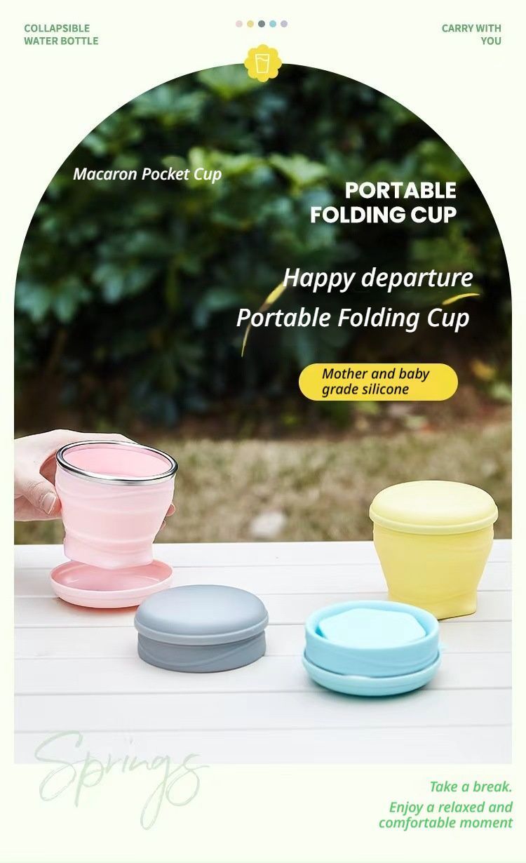 4Pcs Portable Folding Outdoor Water Cup - purple