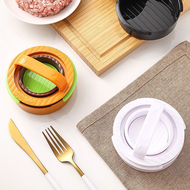 4Pcs Round Hamburger Patty Press Maker Tool Set white